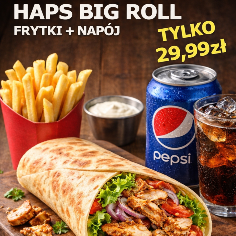 HAPS BIG ROLL z frytkami i napojem za 29,99 zł