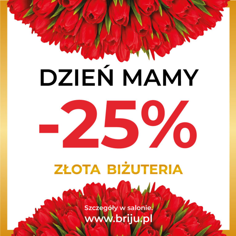 Dzień Mamy z rabatem -25% na złotą biżuterię w Briju!
