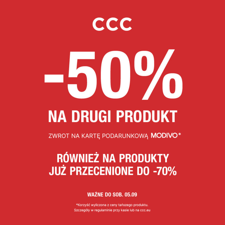  -50% na drugi produkt w CCC!