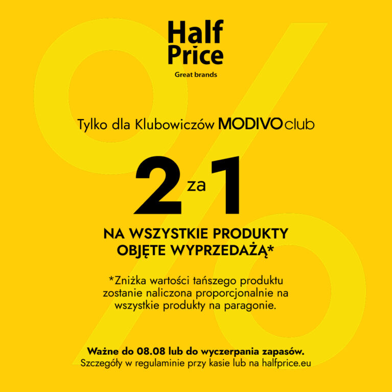 W HalfPrice właśnie ruszyła akcja 2 za 1 dla Klubowiczów MODIVOclub!