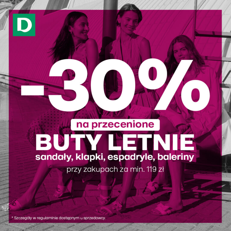30% rabatu na przecenione buty letnie