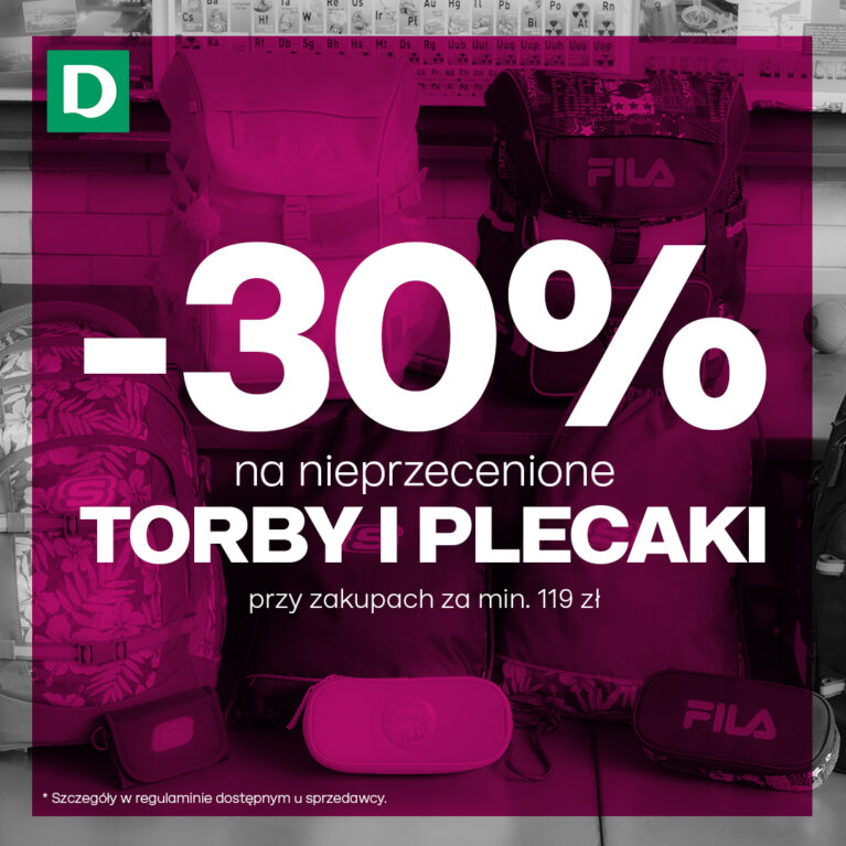 -30% na nieprzecenione torby i plecaki przy zakupach za min. 119 zł w Deichmann PLUS!