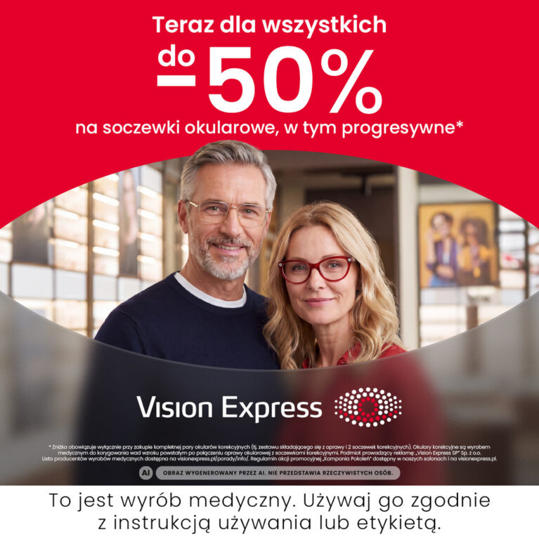 Do 50% na soczewki okularowe w Vision Express*!