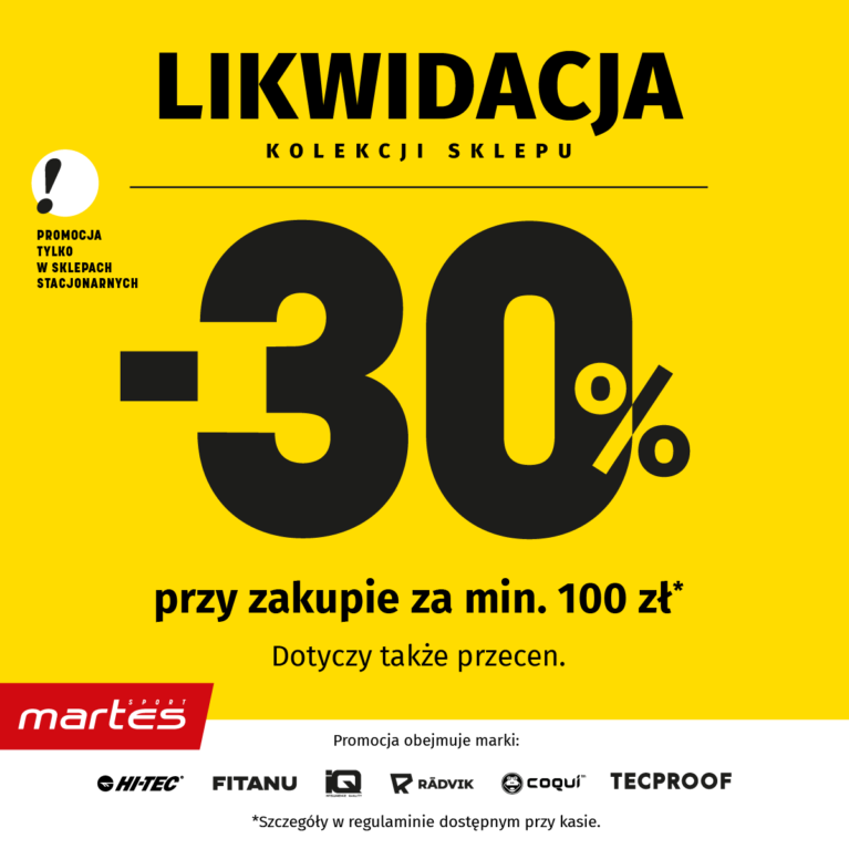 Likwidacja kolekcji w Martes Sport!