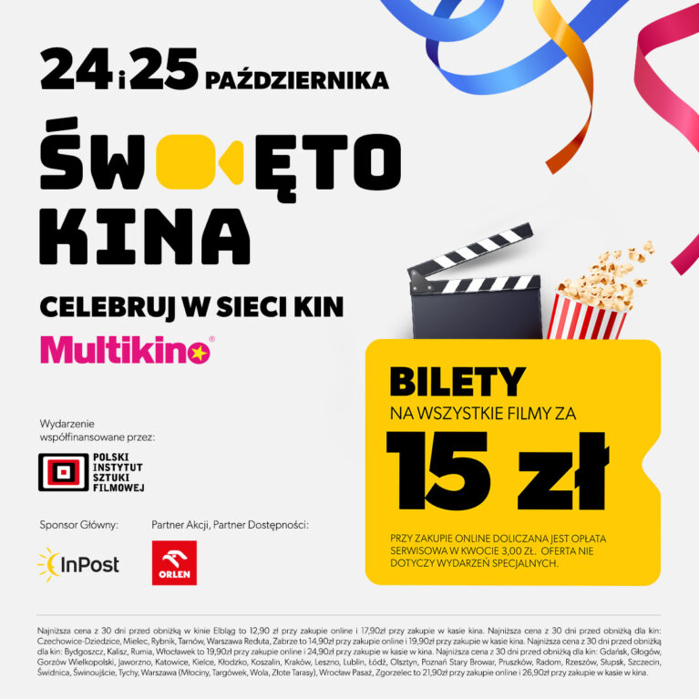 Święto Kina powraca do Multikina! Cały weekend z filmami za 15 zł